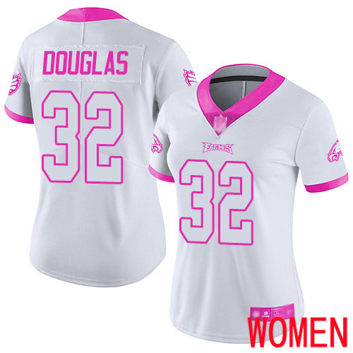 Women Philadelphia Eagles #32 Rasul Douglas Limited White Pink Rush Fashion NFL Football Jersey->women nfl jersey->Women Jersey